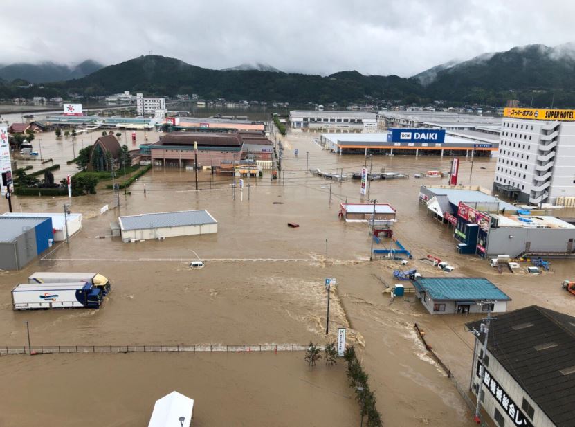 岡山県倉敷市真備町氾濫浸水